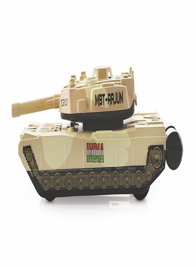Shinsei Battle Tank T-20 Maintenance Free Pullback Spring Action Race Toy Gift for Boys 3+ Years. Strong ABS Plastic, NO Sharp Edges, BIS Certified. Pack of 1, Color Cream - Image 2